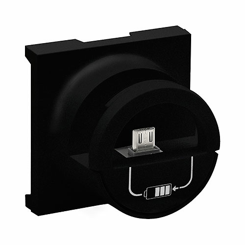 Tapa Para Convertir Cargador Doble USB A Dock Station Micro USB Negro