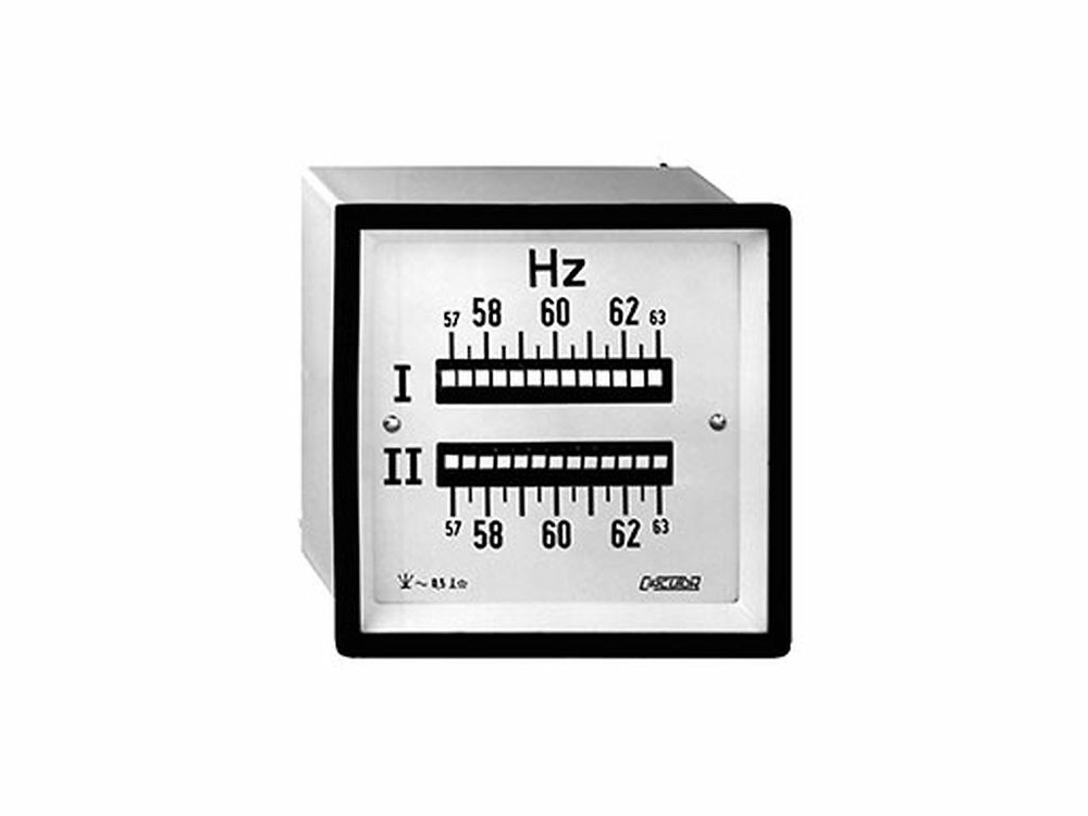 2HLC96 57-63Hz, Frecuencímetro doble de 13 láminas, 96x96 2HLC96 57-63Hz, Frecuencímetro doble de 13 láminas, 96x96