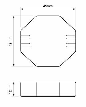 dimensiones amplificador control led AM-PLA-LE2 Amplificador para Control de Tiras LED