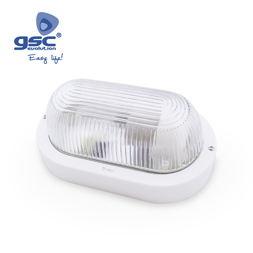 Aplique ovalado plástico liso, E27 60W 230V Blanco Aplique ovalado plástico liso, E27 60W 230V Blanco GSC