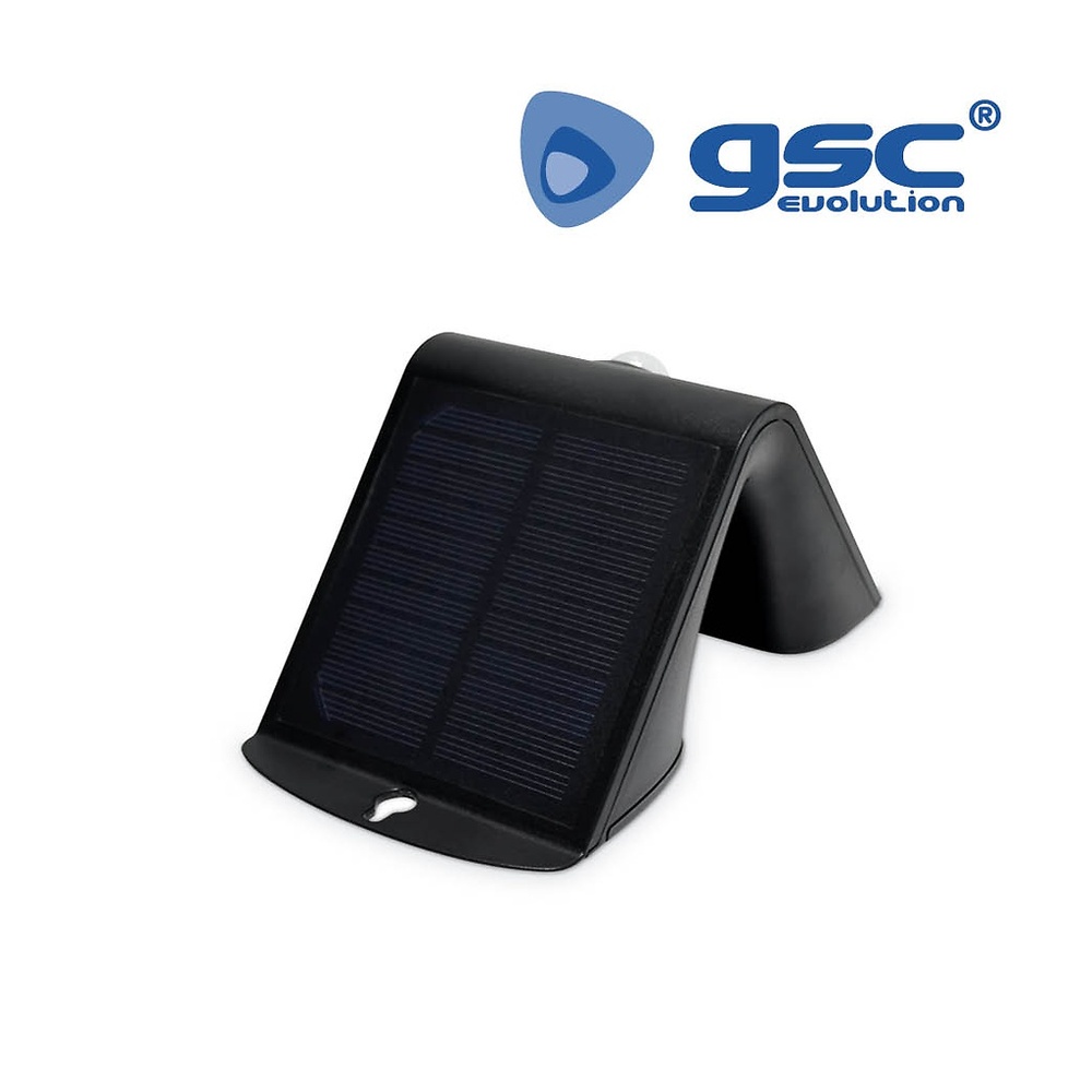 Aplique solar con sensor 3,2W 6000K Negro Aplique solar con sensor 3,2W 6000K Negro GSC