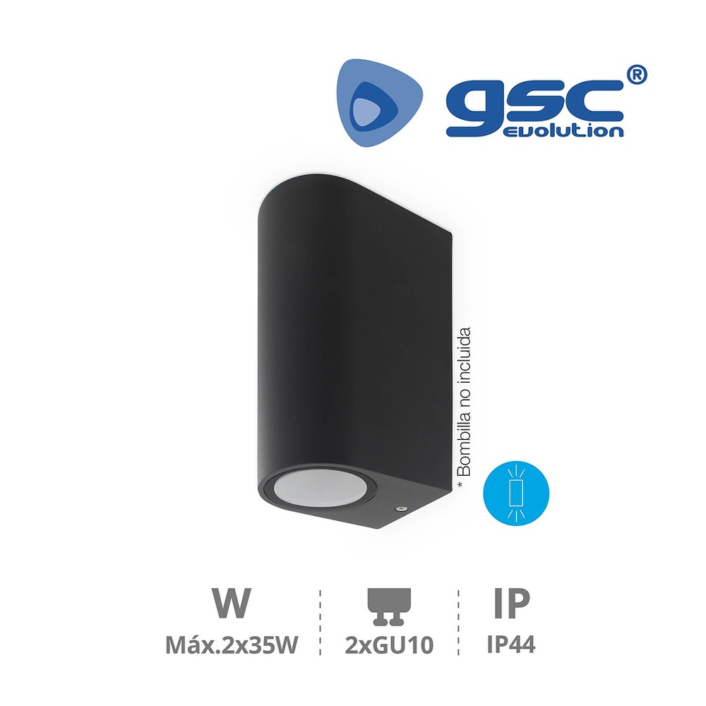 Bañador pared Intra 2 luces GU10 Max. 35W IP44 Antracita Bañador pared Intra 2 luces GU10 Max. 35W IP44 Antracita GSC