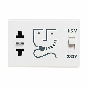 Base afeitadora Classia - 230 V~ - 127/250V~ - Blanco - 3 módulos 