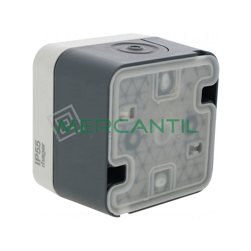 Caja de Superficie IP55 Simple 1+1 Entradas Cubyko HAGER 