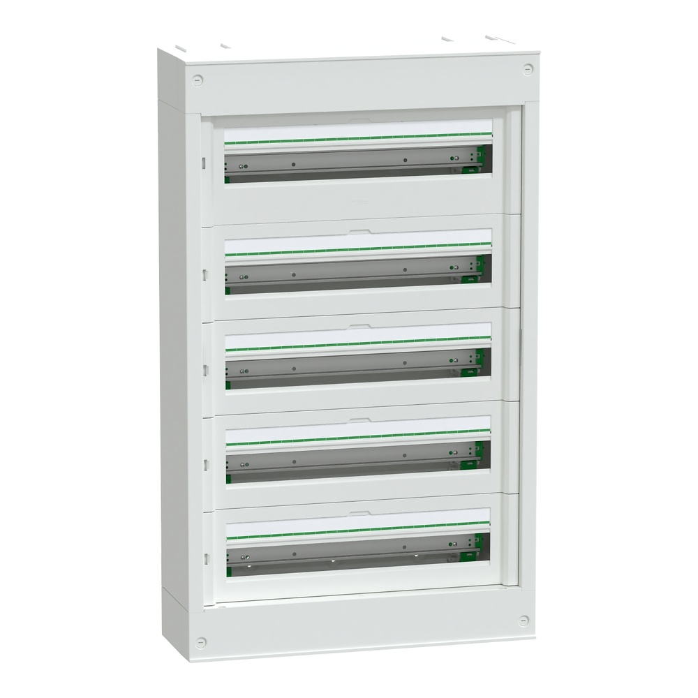 Caja modular PrismaSeT S superficie 5x24 módulos 1 regleta de tierra sin puerta Caja modular PrismaSeT S superficie 5x24 módulos 1 regleta de tierra sin puerta