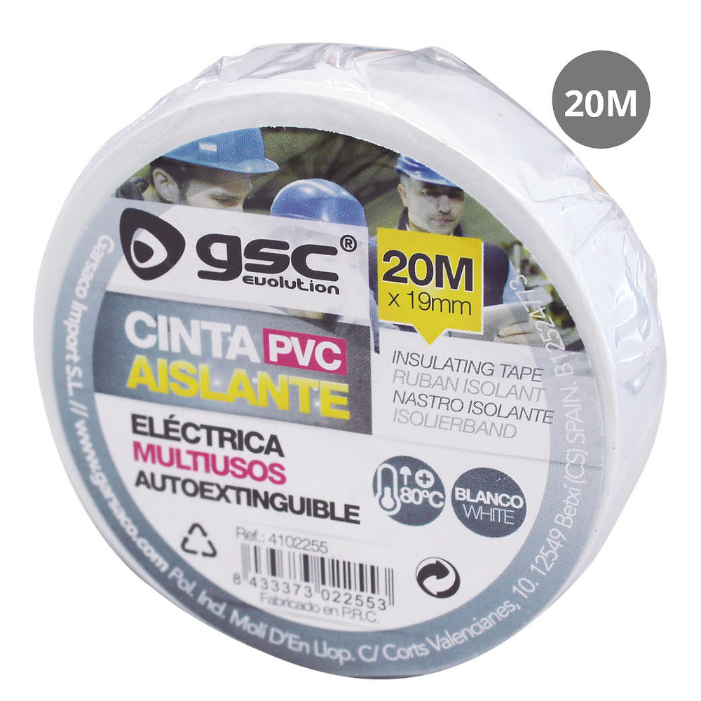 cinta-aislante-electpvc-20m-blanca-retractil10ud-004102255 cinta-aislante-electpvc-20m-blanca-retractil10ud-004102255