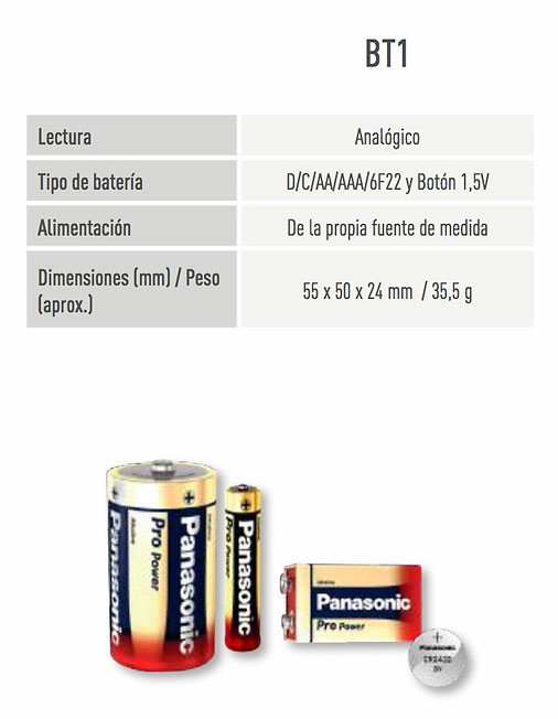 Comprobador de capacidad de baterías y pilas BT1 Kaise -1 Comprobador de pilas Kaise de 1,5V y 9V Tipo D/C/AA/AAA/6F22.