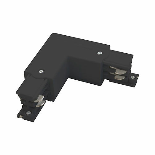 Conector L 3 vias para foco carril LED negro GSC 