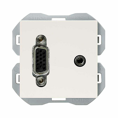 Conector VGA minijack Simon 270 Blanco Conector VGA + minijack Simon 270 Color Blanco