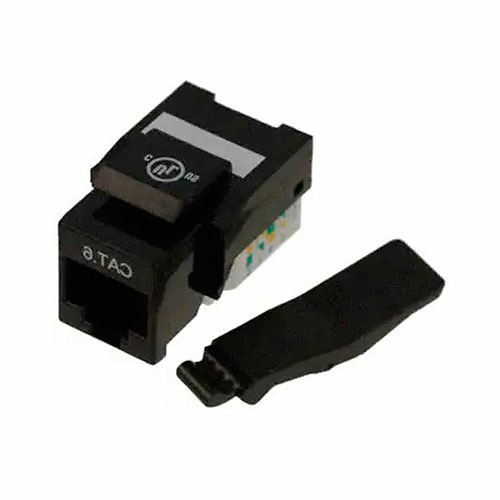 Conector hembra RJ45 categoria 6/6A UTP keystone tool free negra - sin herramienta 