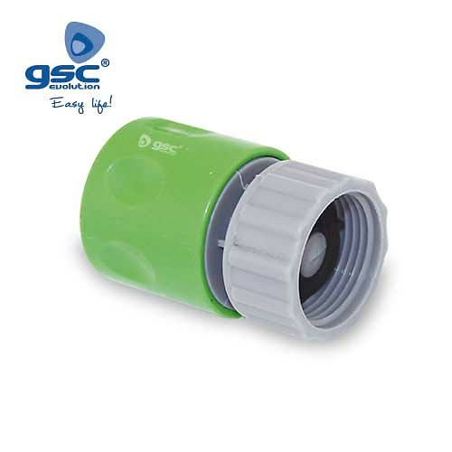 Conector de manguera con stop 3/4 Hembra Conector para mangueras de pvc con stop 3/4 Hembra