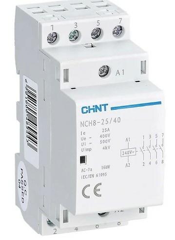 Contactor conex.tornillos modular 25A 4NA 230Vca 