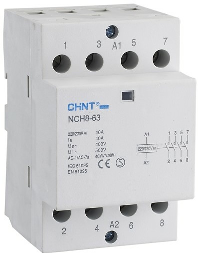 Contactor conex.tornillos modular 63A 1NA+1NC 230Vca 