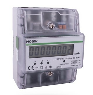 Contador de energía monofásico, 80A, 230 VCA, multi-tarifa, Modbus 