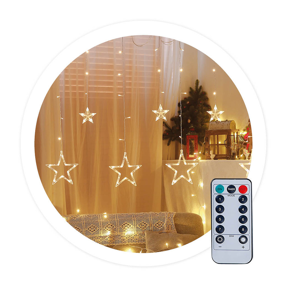 cortina-led-con-estrellas-35m-8-funciones-luz-calida-ip44-204605013 cortina-led-con-estrellas-35m-8-funciones-luz-calida-ip44-204605013