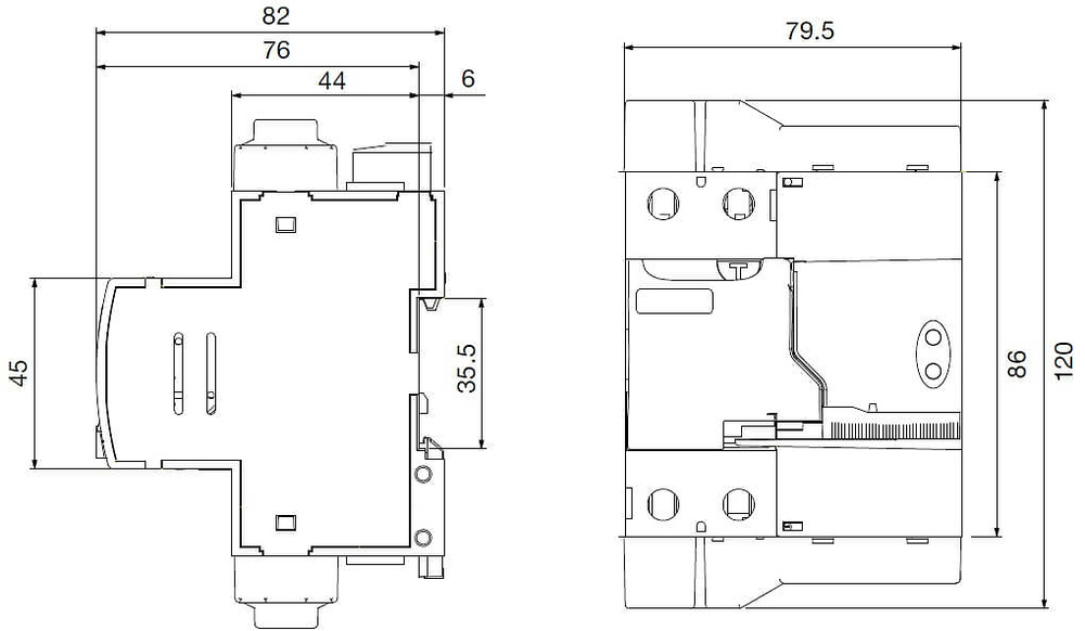 diferencial-rearmable-2p-rec3-circutor-dimensiones Diferencial rearmable 2 polos 63a 30ma rec3 marca circutor dimensiones.