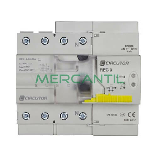 diferencial-rearmable-4p-rec3-circutor Diferencial rearmable 4 polos 40a 30ma rec3 marca circutor.