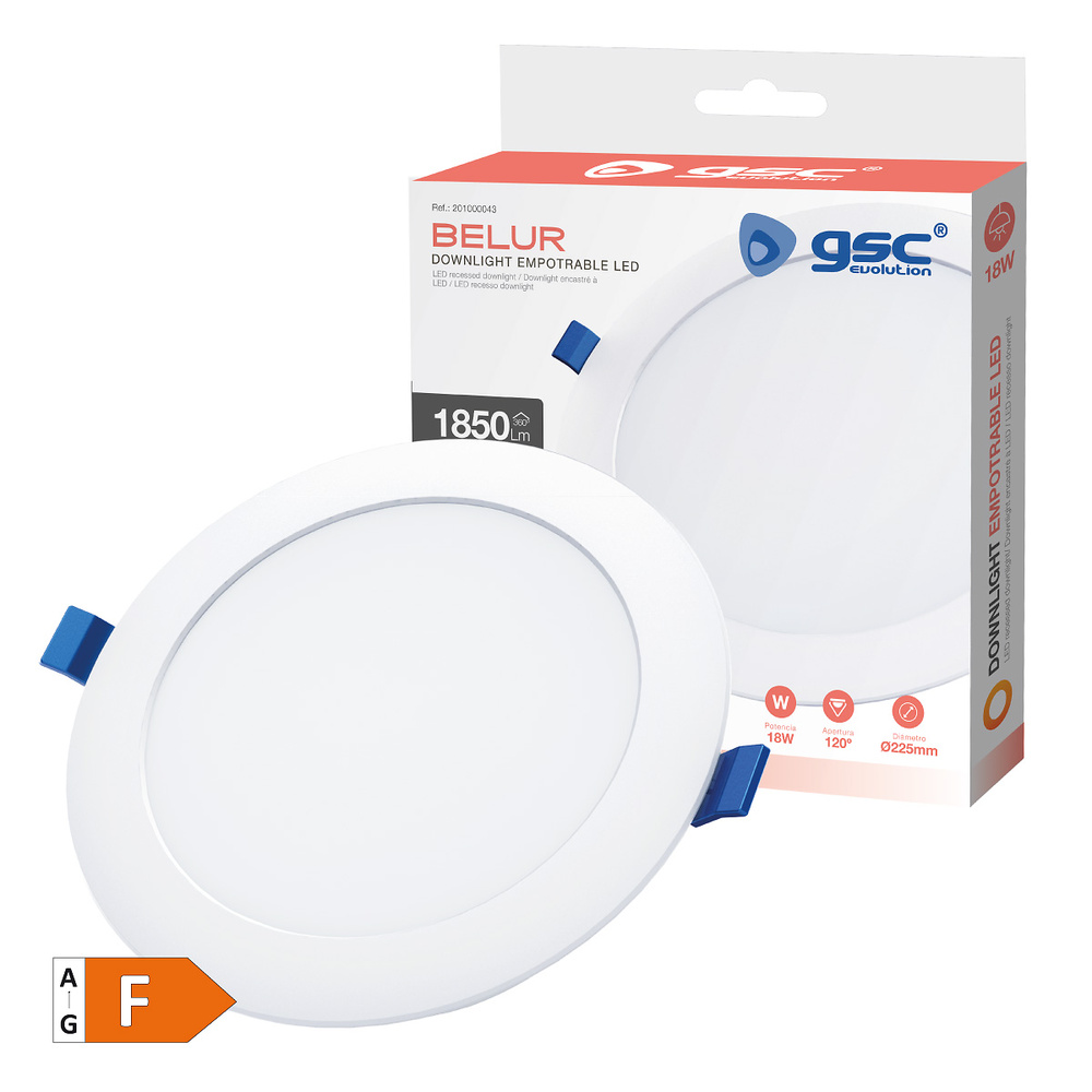 Downlight empotrable LED redondo Belur 12W 6500K Blanco 