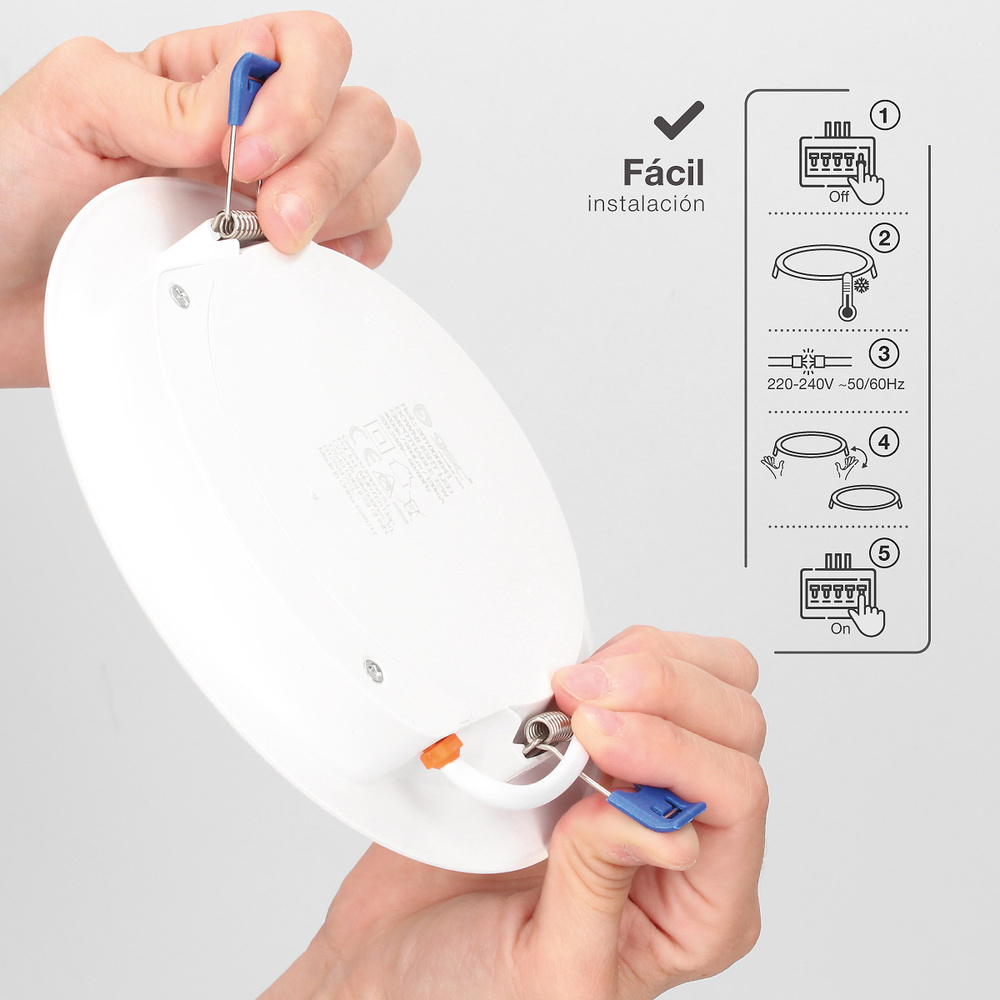 Downlight empotrable LED redondo Belur 12W 6500K Blanco 