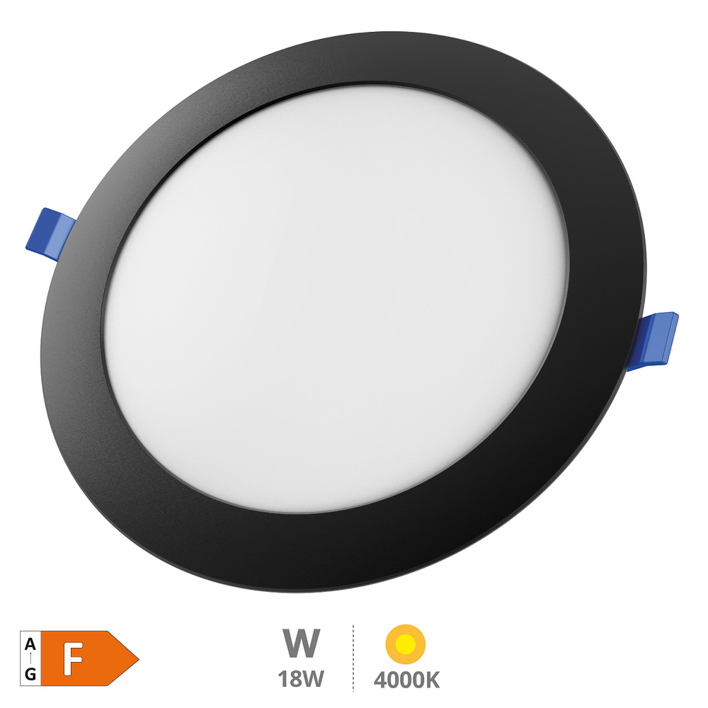 Downlight empotrable LED redondo Belur 18W 4000K Negro 