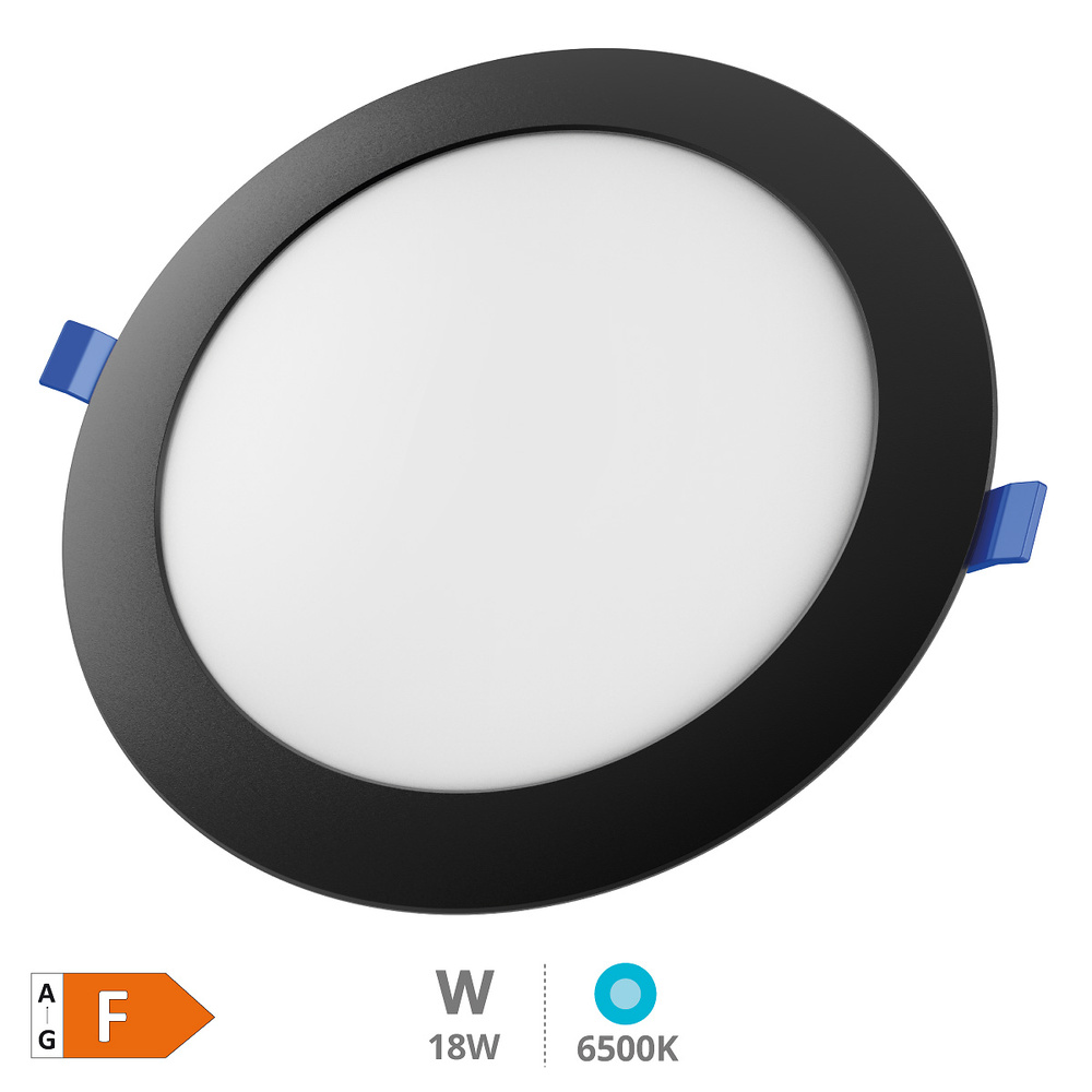 Downlight empotrable LED redondo Belur 18W 6500K Negro 