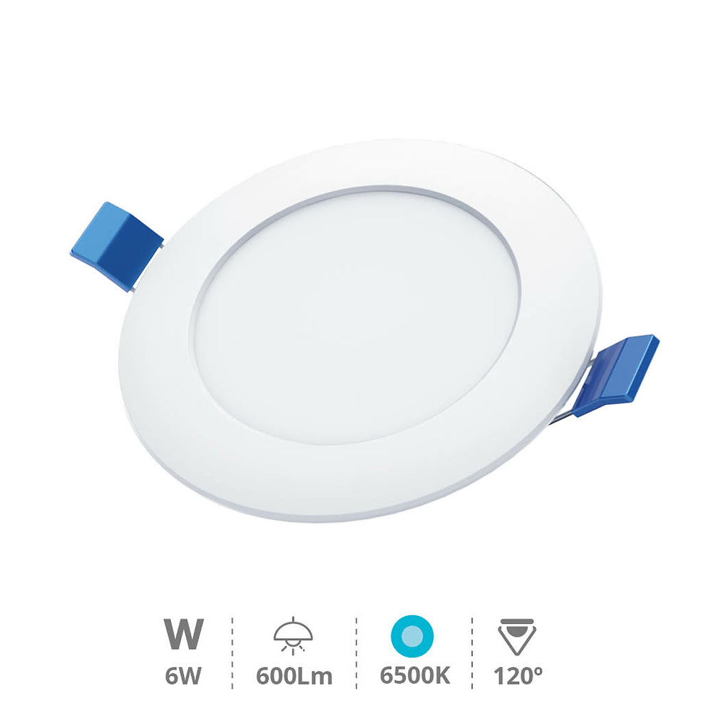 Downlight empotrable LED redondo Belur 6W 6500K Blanco 