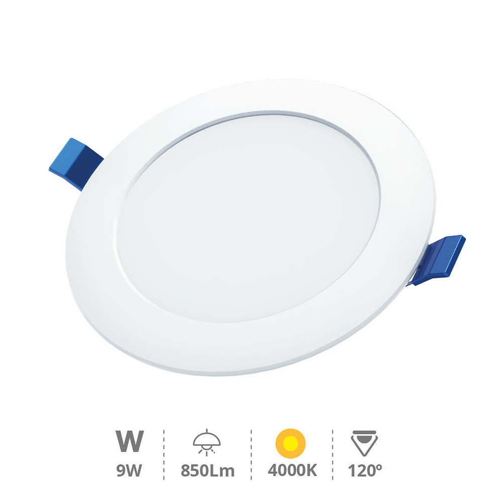 Downlight empotrable LED redondo Belur 9W 4000K Blanco 