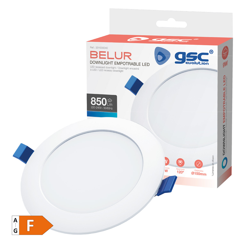 Downlight empotrable LED redondo Belur 9W 4000K Blanco 