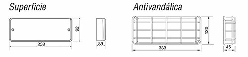 dimensiones luz emergencia led estanca aer10-150e Luces de Emergencia Led estanca 150lm no permanente 1H IP65 Serie 10 Aerlux