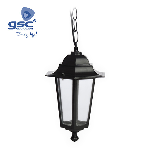 Farol de jardín Aluminio colgante E27 60W - Negro Farol de jardín Aluminio colgante E27 60W - Negro GSC