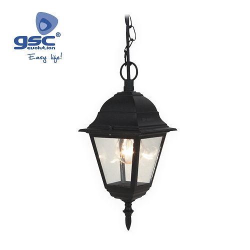 Farol de jardín Aluminio colgante E27 60W - Negro Farol de jardín Aluminio colgante E27 60W - Negro GSC