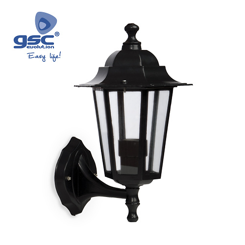 Farol jardin Alum.brazo abajo E27 60W Negro Farol jardin Alum.brazo abajo E27 60W Negro GSC