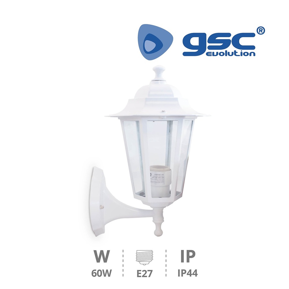 Farol jardin alum.brazo abajo E27 60W Blanco Farol jardin alum.brazo abajo E27 60W Blanco GSC