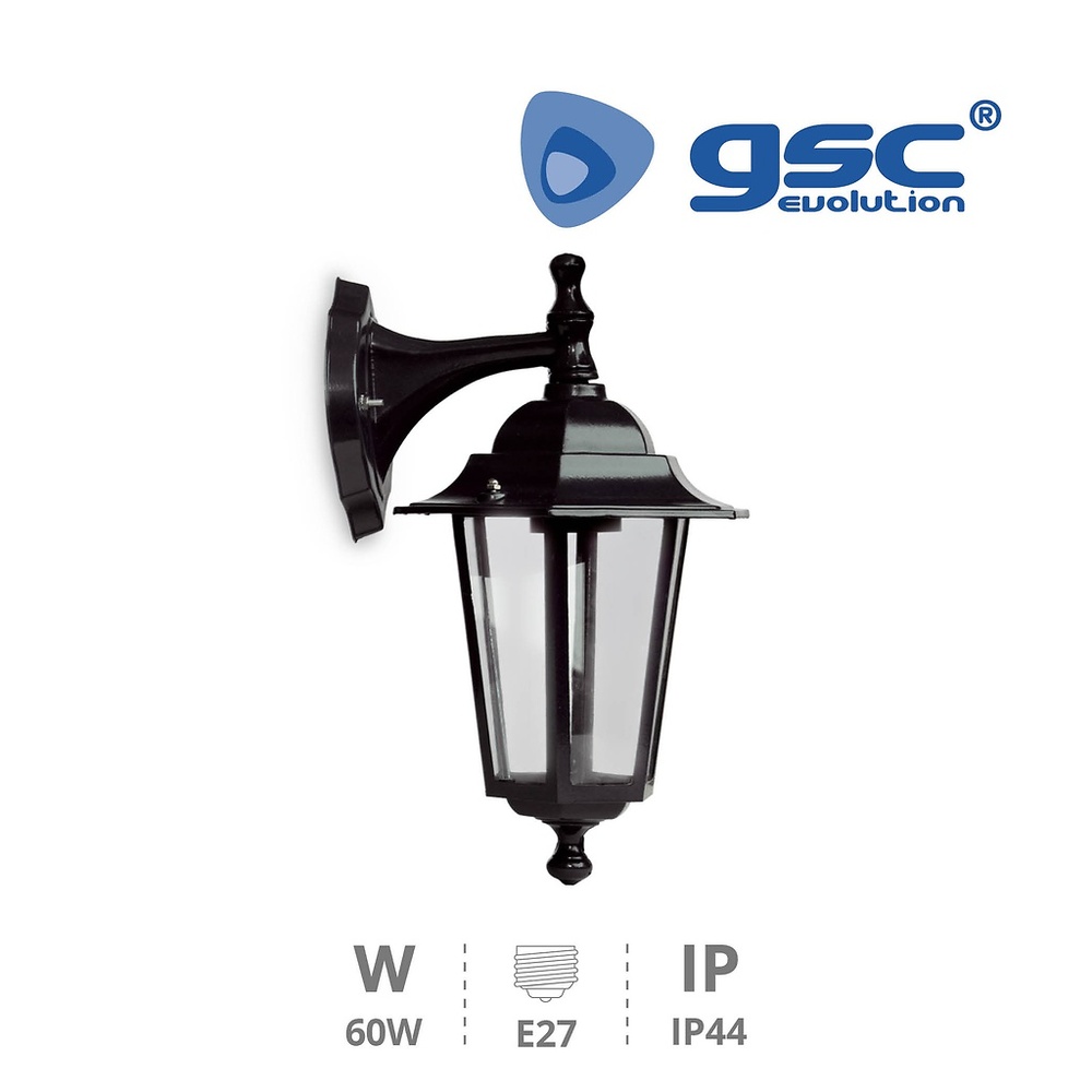 Farol jardin alum.brazo arriba E27 60W Negro Farol jardin alum.brazo arriba E27 60W Negro GSC