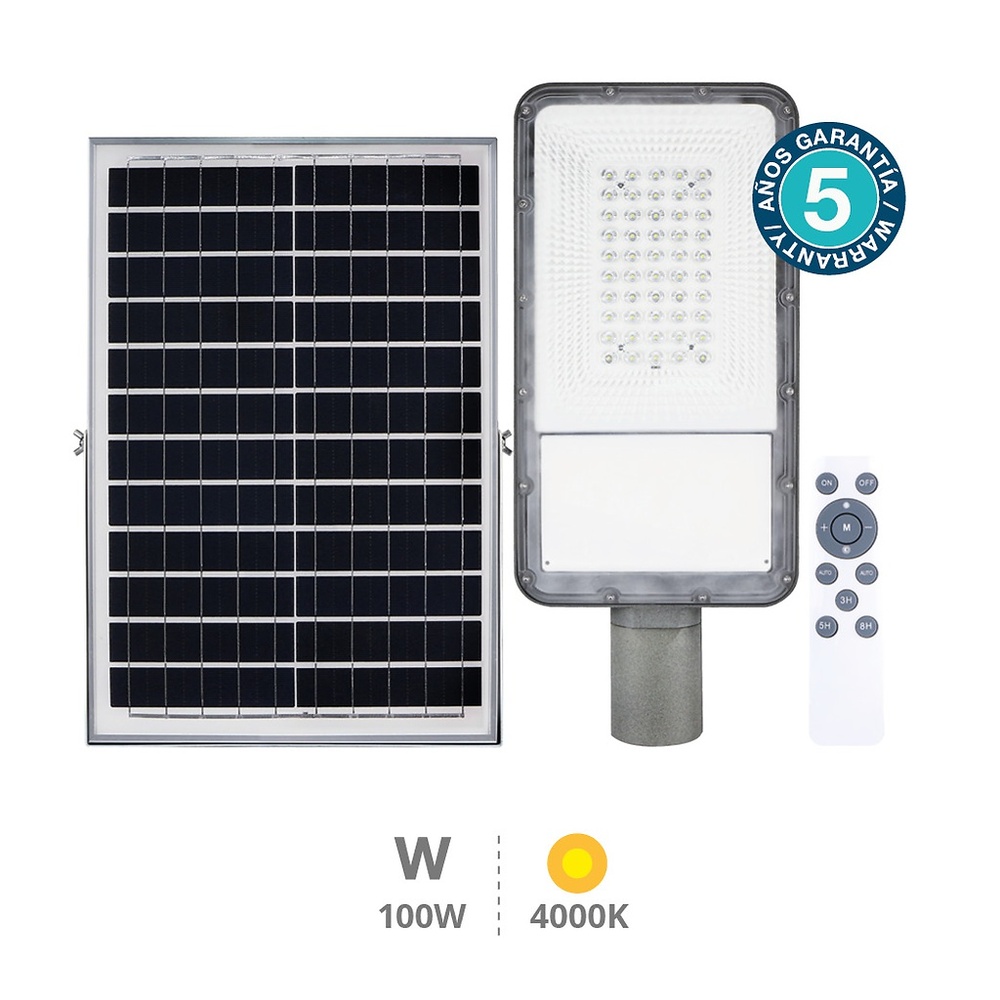 Farola solar 100W 4000K IP65 Farola solar 100W 4000K IP65 - Pro Line GSC