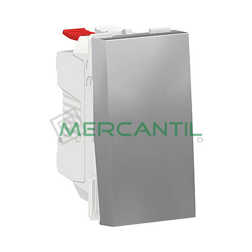 Interruptor 1 modulo New Unica studio blanco polar Aluminio 