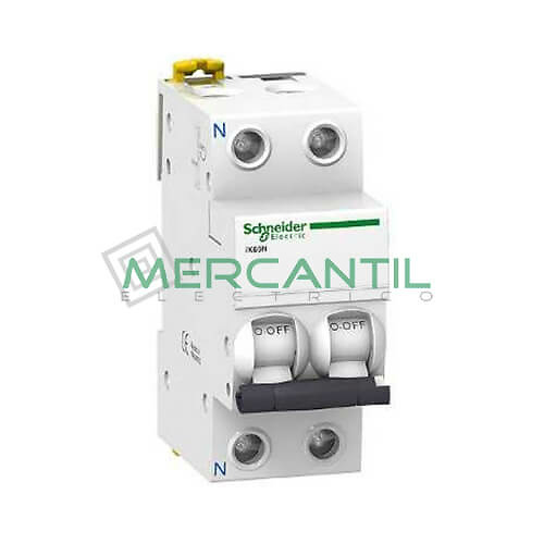 magnetotermico 1 polo neutro A9F79610 Interruptor Magnetotérmico 1P+N 10A iC60N Sector Terciario SCHNEIDER ELECTRIC.