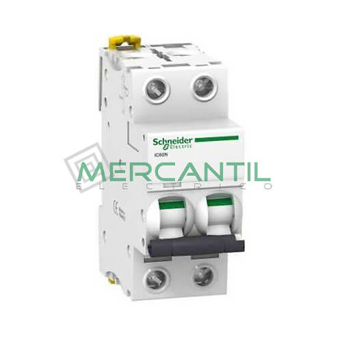 magnetotermico 2 polos A9F79210 Interruptor Magnetotérmico 2 Polos 10A iC60N Sector Terciario SCHNEIDER ELECTRIC