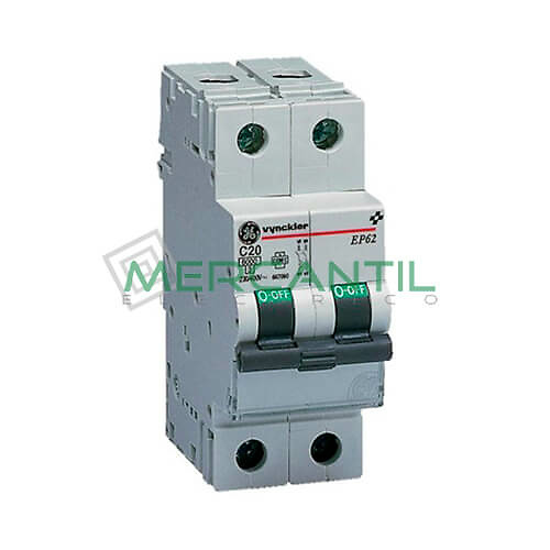 interruptor magnetotermico-ep60-2p-674016 Interruptor Magnetotérmico 2P 50A EP60 Sector Residencial-Terciario GENERAL ELECTRIC.