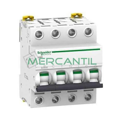 magnetotermico 4 polos A9F79410 Interruptor Magnetotérmico 4 Polos 10A iC60N Sector Terciario SCHNEIDER ELECTRIC