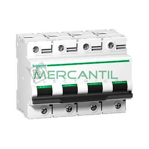 magnetotérmico 4 polos c120h A9N18479 Interruptor Magnetotérmico 4 Polos Corriente Nominal 80A C120H Sector Industrial SCHNEIDER ELECTRIC.