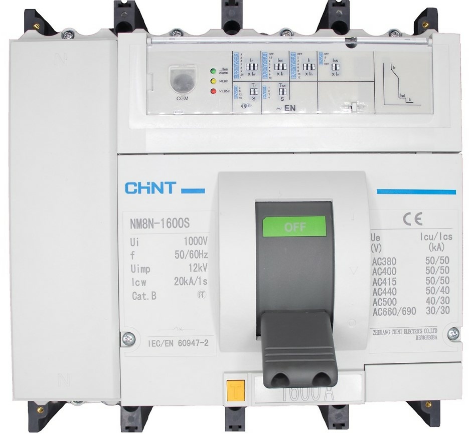 Interruptor caja moldeada relé termomagnético 4P 1600A/1000A S 50kA 