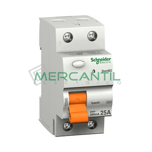 interruptor diferencial domae 15244 Interruptor diferencial 2 Polos 25A 30mA sector vivienda Schneider Electric