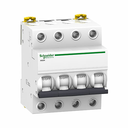 magnetotérmico 3 P+N 16A curva C A9K24716 Interruptor magnetotérmico 3 Polos+Neutro Corriente Nomminal 16A curva C iK60N Schneider Electric.