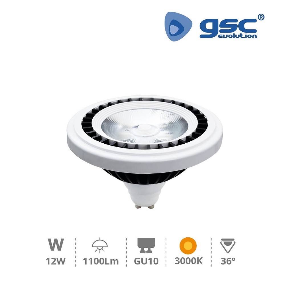 Lámpara LED COB 12W AR111 GU10 3000K Lámpara LED COB 12W AR111 GU10 3000K GSC