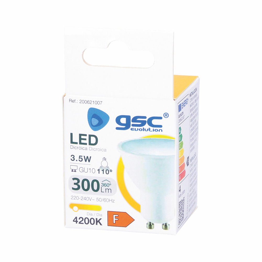 Lámpara LED dicroica 3,5W GU10 3000K 