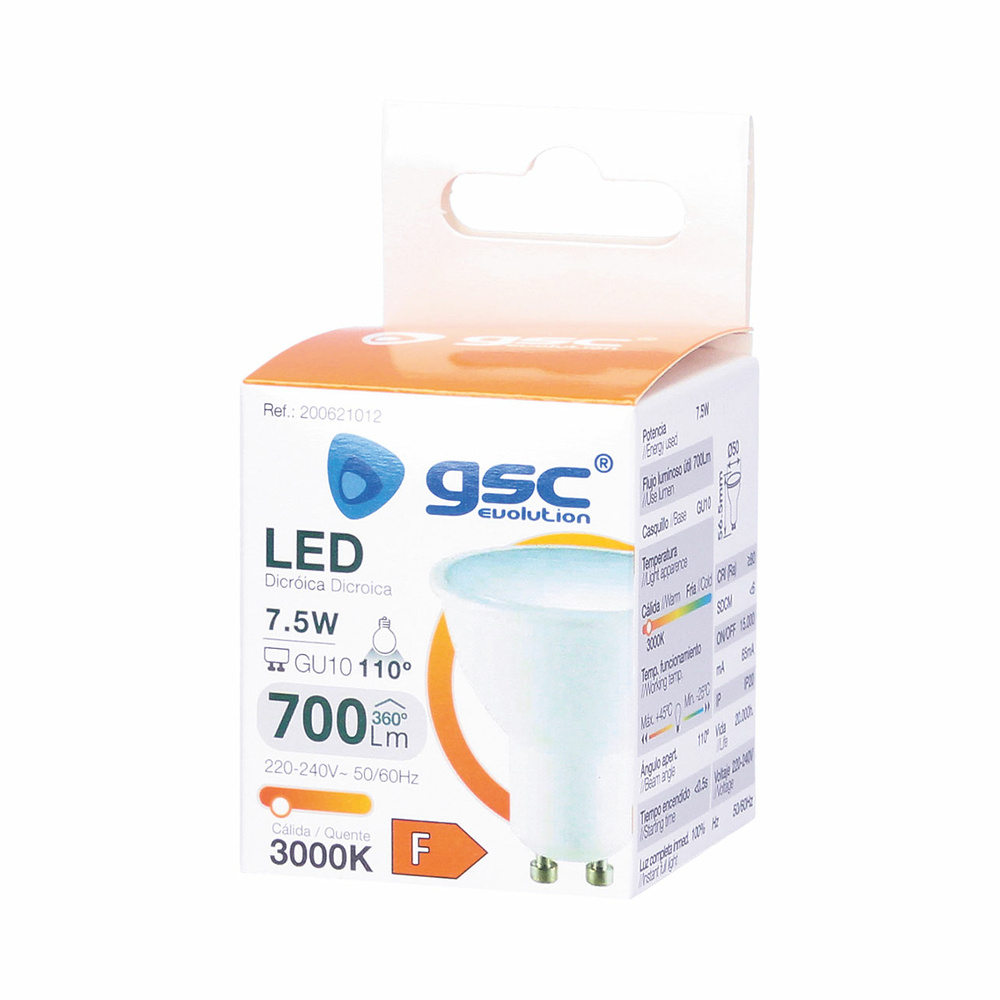 Lámpara LED dicroica 5,5W GU10 6000K 