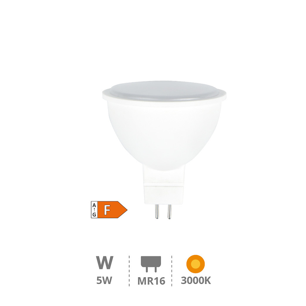 Lámpara LED dicroica 5W MR16 3000K 12V 