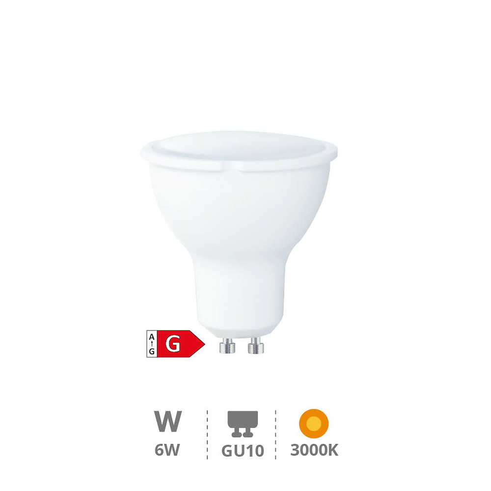 Lámpara LED dicroica 6W GU10 3000K regulable 