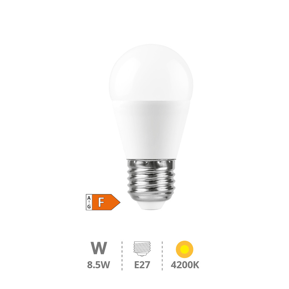 Lámpara LED esférica 8,5W E27 4200K 